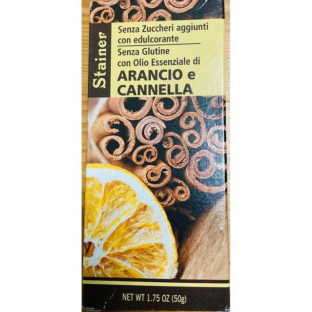 Cioccolato Arancia e Cannella Steiner 50g
