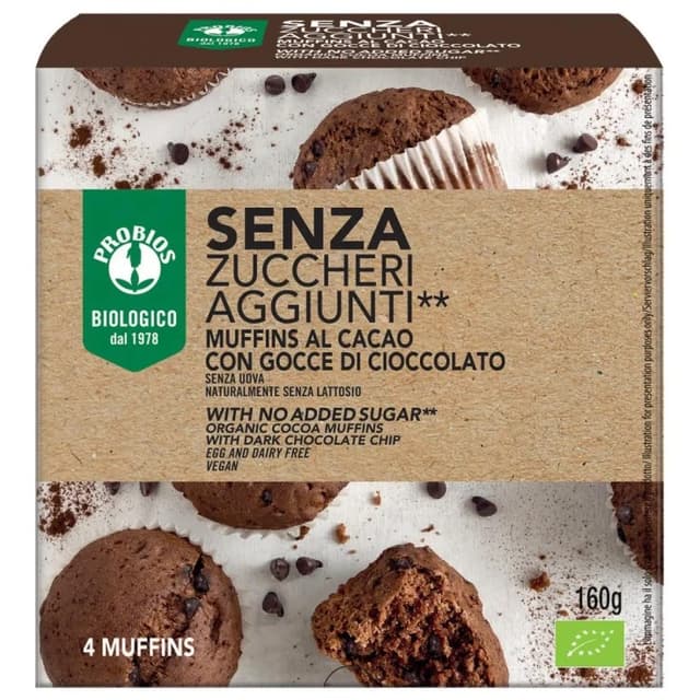 Muffin Bio al Cacao S/Zuccheri 160g