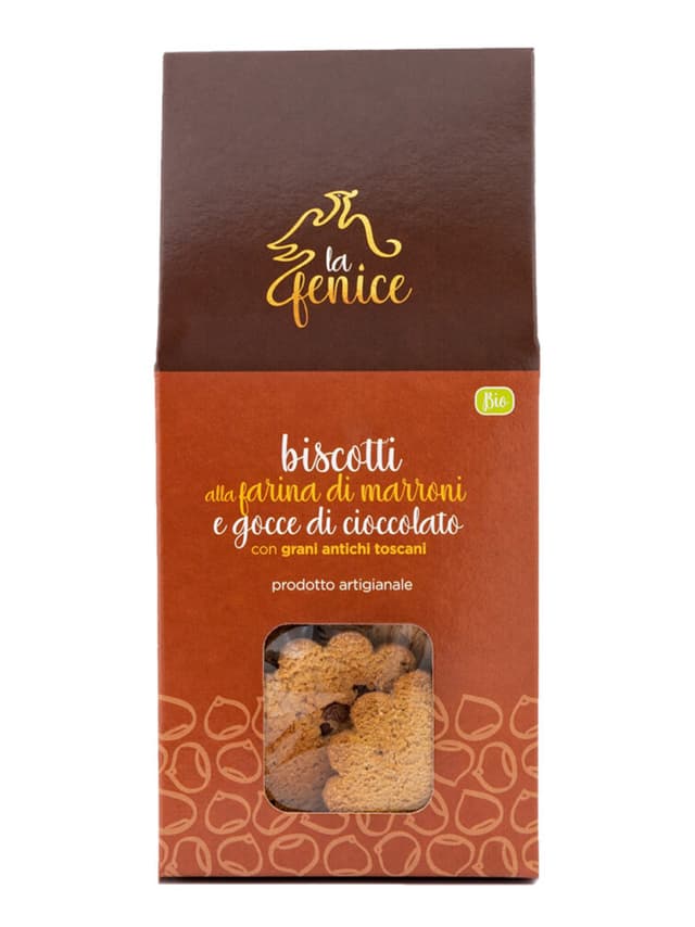 Biscotti alla Farina di Marroni e Gocce di Cioccolato Bio 180g